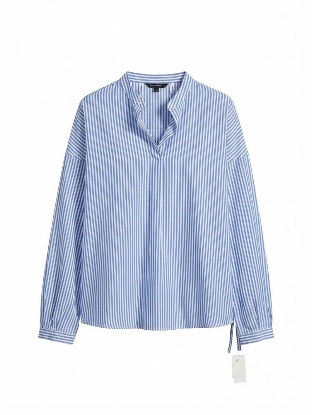 Zac & Rachel Women's Blue and White Striped Button Down Shirt